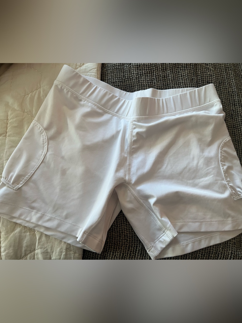 Women’s White Performance Stretch Shorts